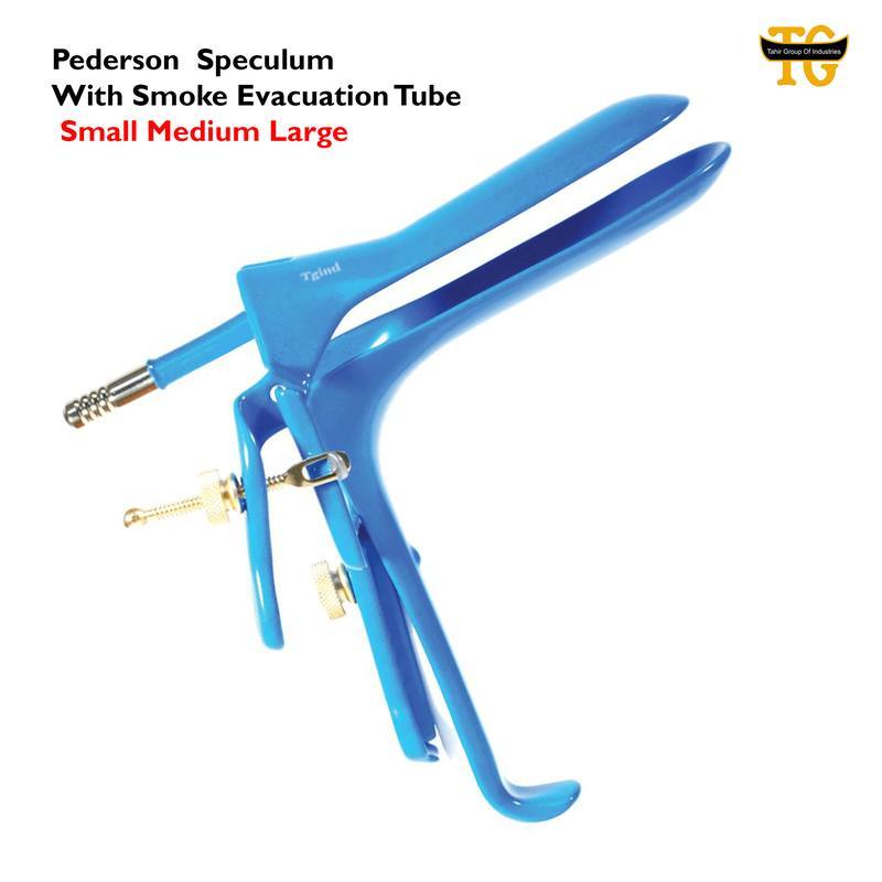 Pederson Speculum With Smoke Evacuation Tube, electrosurgical instruments, TGI's own catalog photograph