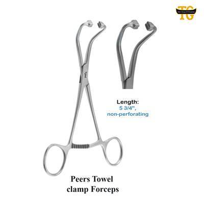 Peers Towel Forceps, dental instruments, TGI's own catalog photograph