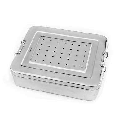 Perforated Container, hollowware and sterilization boxes, TGI's own catalog photograph