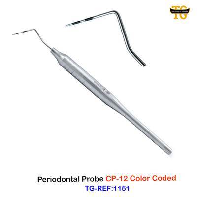 Periodontal Probe CP-12 Color Coded, dental instruments, TGI's own catalog photograph