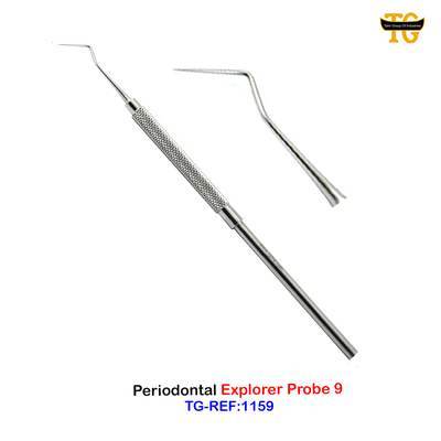 Periodontal Explorer Probe 9, dental instruments, TGI's own catalog photograph