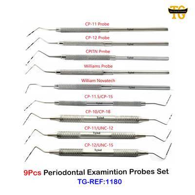 Periodontal Examination Probes Set, dental instruments, TGI's own catalog photograph