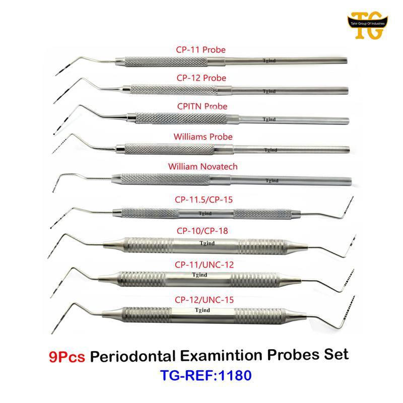 Periodontal Examination Probes Set, dental instruments, TGI's own catalog photograph