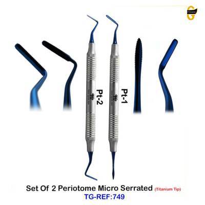 Set Of 2 Periotome Micro Serrated, dental instruments, TGI's own catalog photograph