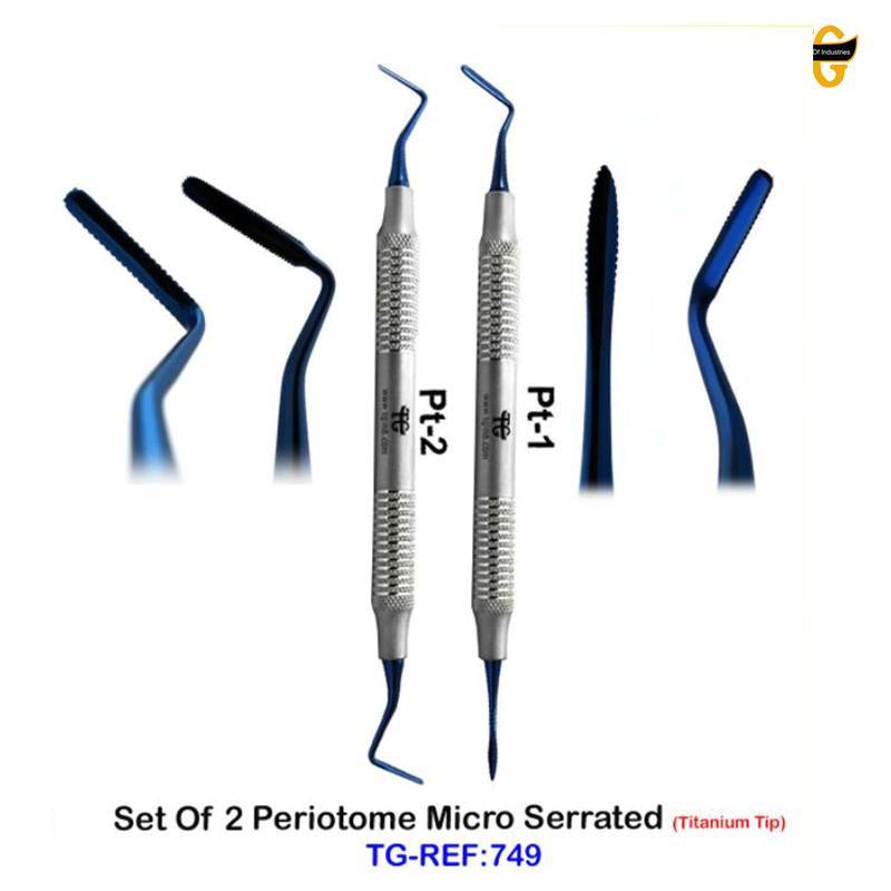 Set Of 2 Periotome Micro Serrated, dental instruments, TGI's own catalog photograph