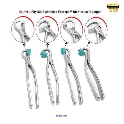 Physics Extraction Forceps Set, dental instruments, TGI's own catalog photograph