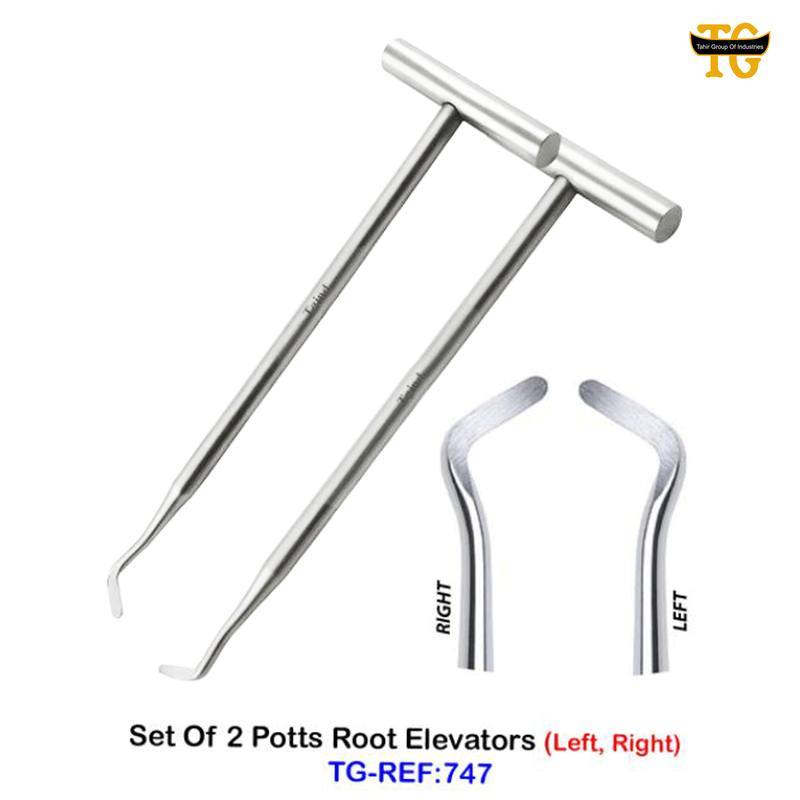 Potts Elevator Set, dental instruments, TGI's own catalog photograph