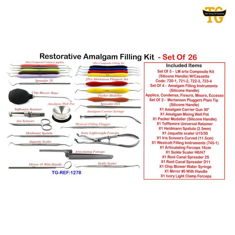 Restorative Amalgam Kit, dental instruments, TGI's own catalog photograph