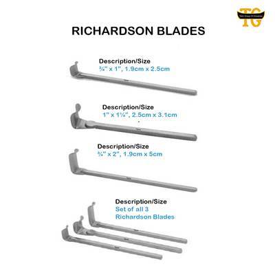 Richardson Blades, surgical instruments, TGI's own catalog photograph