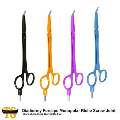 Diathermy Forceps Monopolar Riche Screw Joint, electrosurgical instruments, TGI's own catalog photograph