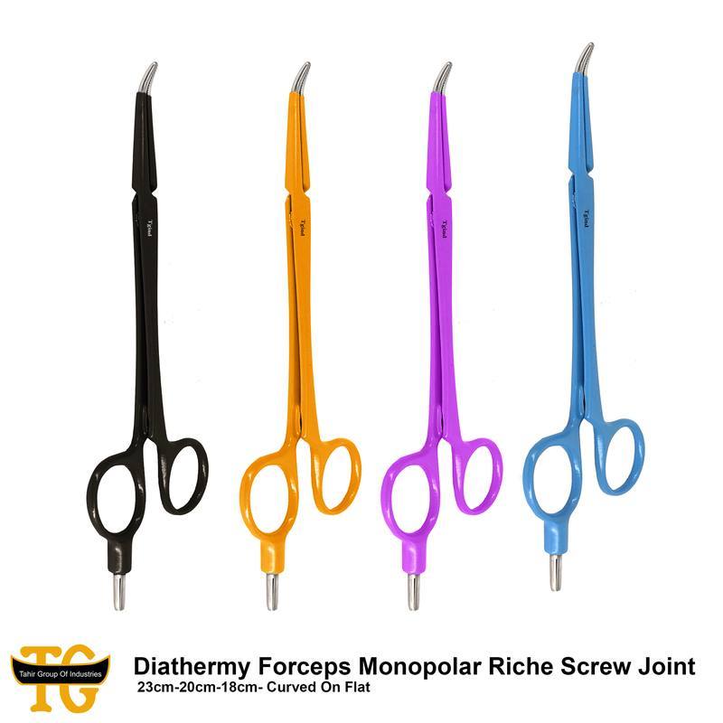 Diathermy Forceps Monopolar Riche Screw Joint, electrosurgical instruments, TGI's own catalog photograph