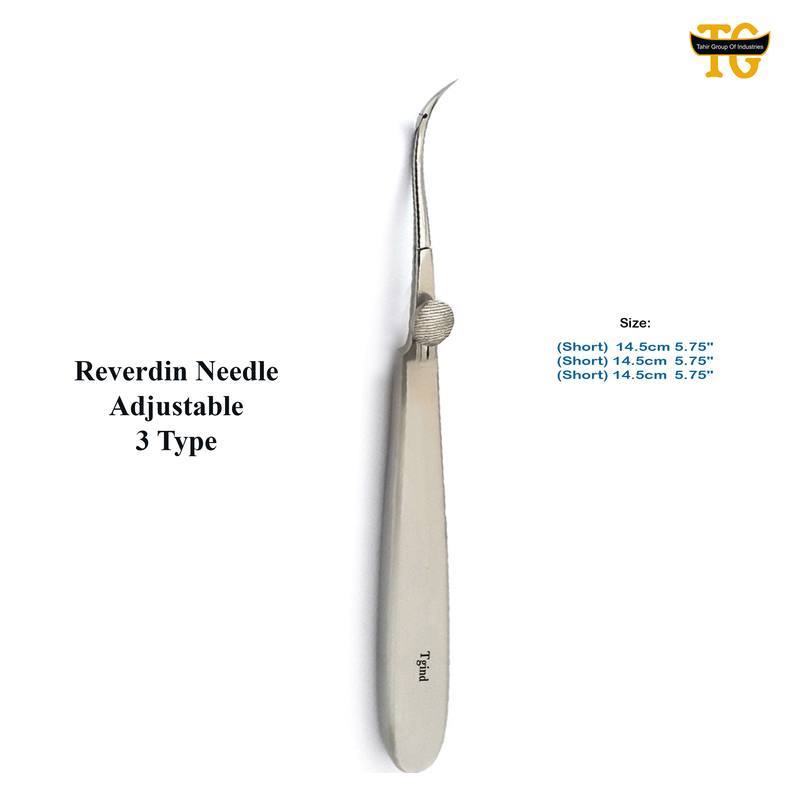 Reverdin Needle Adjustable 3 Type, surgical instruments, TGI's own catalog photograph