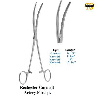 Rochester-Carmalt Artery Forceps, surgical instruments, TGI's own catalog photograph