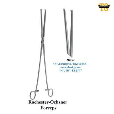 Rochester-Ochsner Forceps, surgical instruments, TGI's own catalog photograph