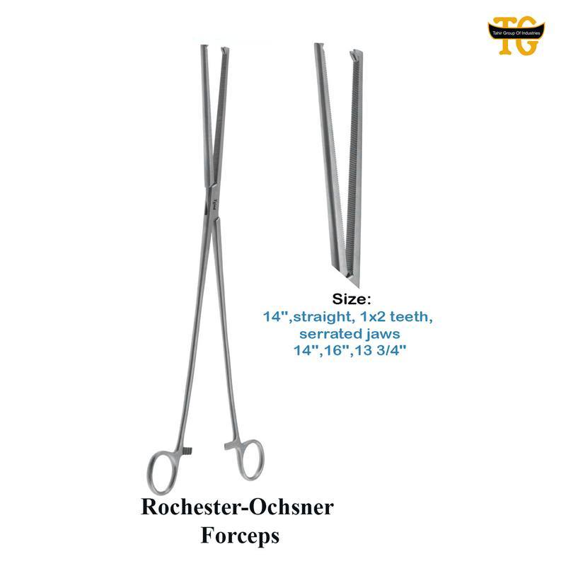 Rochester-Ochsner Forceps, surgical instruments, TGI's own catalog photograph