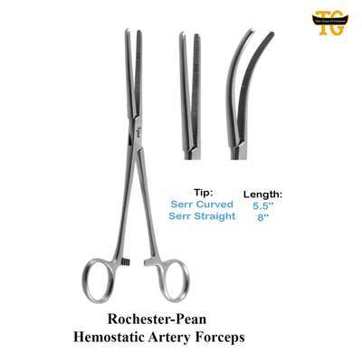 Rochester Pean Forceps, surgical instruments, TGI's own catalog photograph