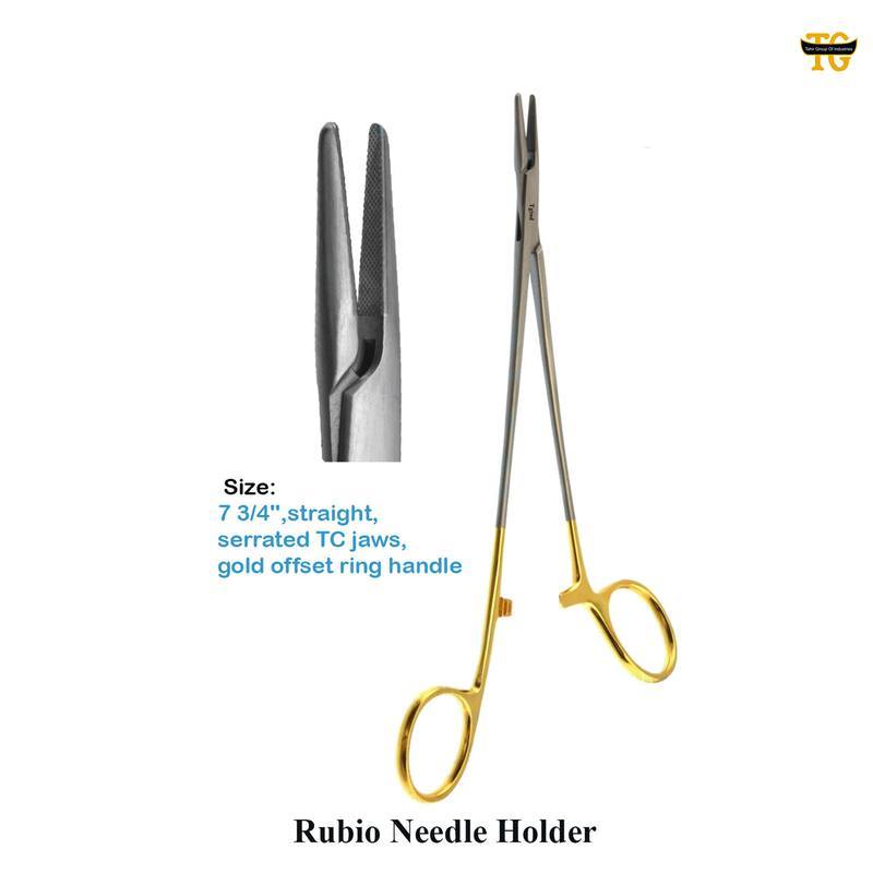 Rubio Needle Holder, surgical instruments, TGI's own catalog photograph