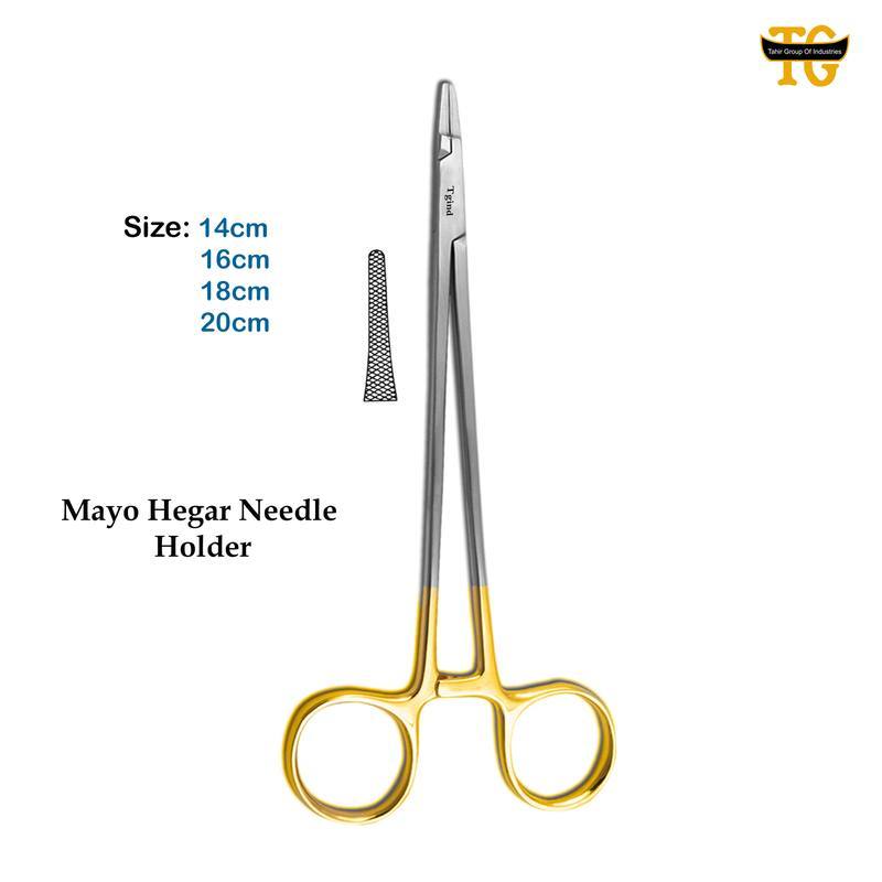 Mayo Hegar Needle Holder, surgical instruments, TGI's own catalog photograph