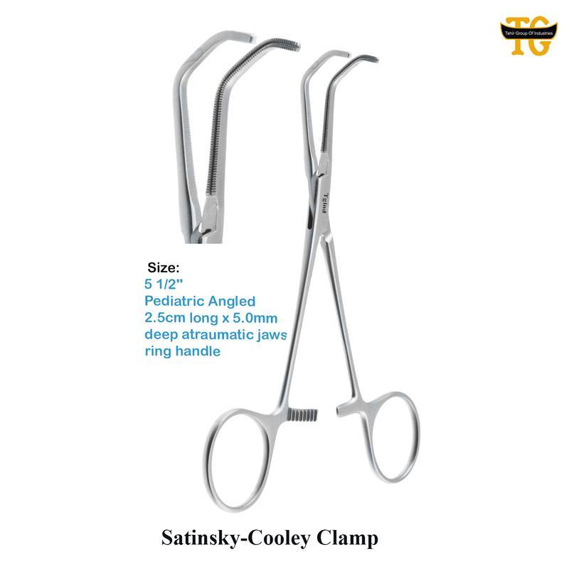 Satinsky Clamp, surgical instruments, TGI's own catalog photograph