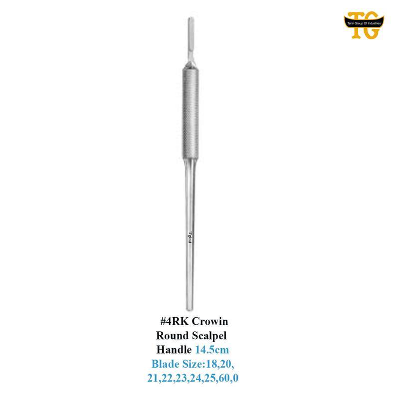 No. 4RK Crowin Round Scalpel Handle, surgical instruments, TGI's own catalog photograph