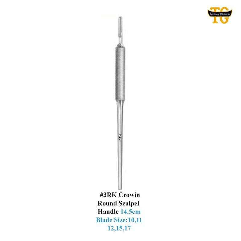 No. 3RK Crowin Round Scalpel Handle, surgical instruments, TGI's own catalog photograph