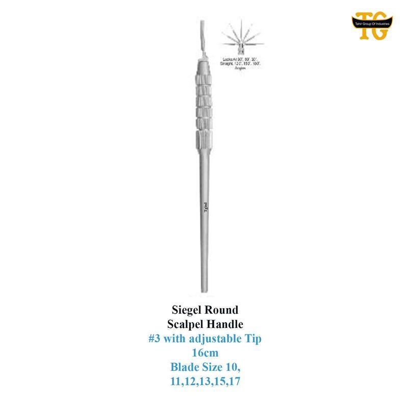 Siegel Round Scalpel Handle, surgical instruments, TGI's own catalog photograph