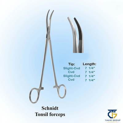 Schnidt Tonsil Forceps, ENT instruments, TGI's own catalog photograph