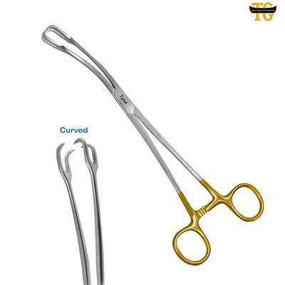 Schroeder Tenaculum Forceps Curved, gynecology instruments, TGI's own catalog photograph