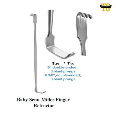 Baby Senn-Miller Finger Retractor, surgical instruments, TGI's own catalog photograph