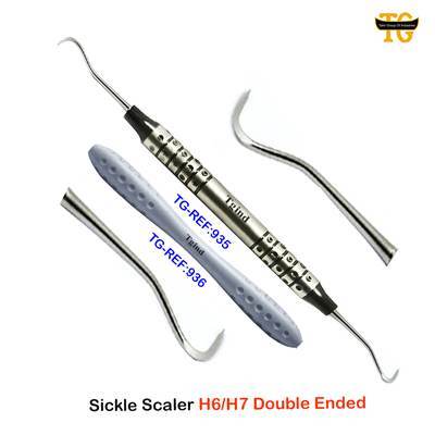 Sickle Scaler, dental instruments, TGI's own catalog photograph