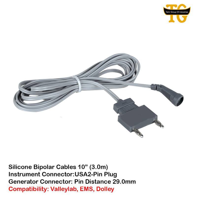 Silicone Bipolar Cable, electrosurgical instruments, TGI's own catalog photograph