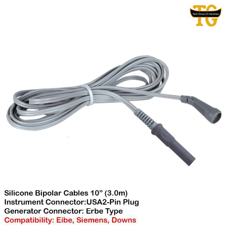Silicone Bipolar Cable, electrosurgical instruments, TGI's own catalog photograph