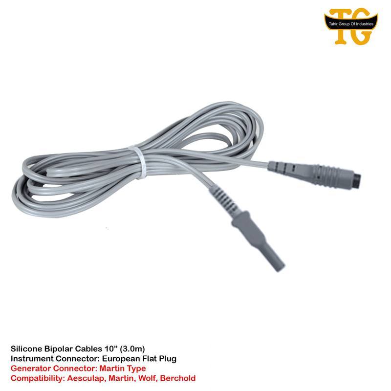 Silicone Bipolar Cable, electrosurgical instruments, TGI's own catalog photograph