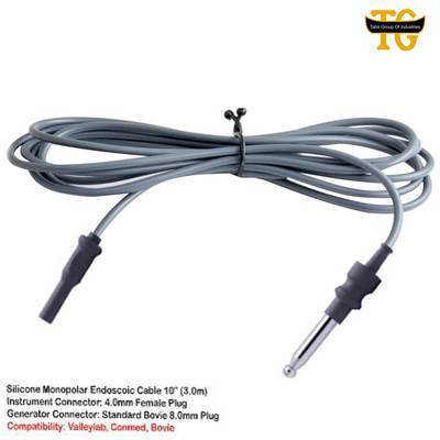 Silicone Monopolar Cable, electrosurgical instruments, TGI's own catalog photograph