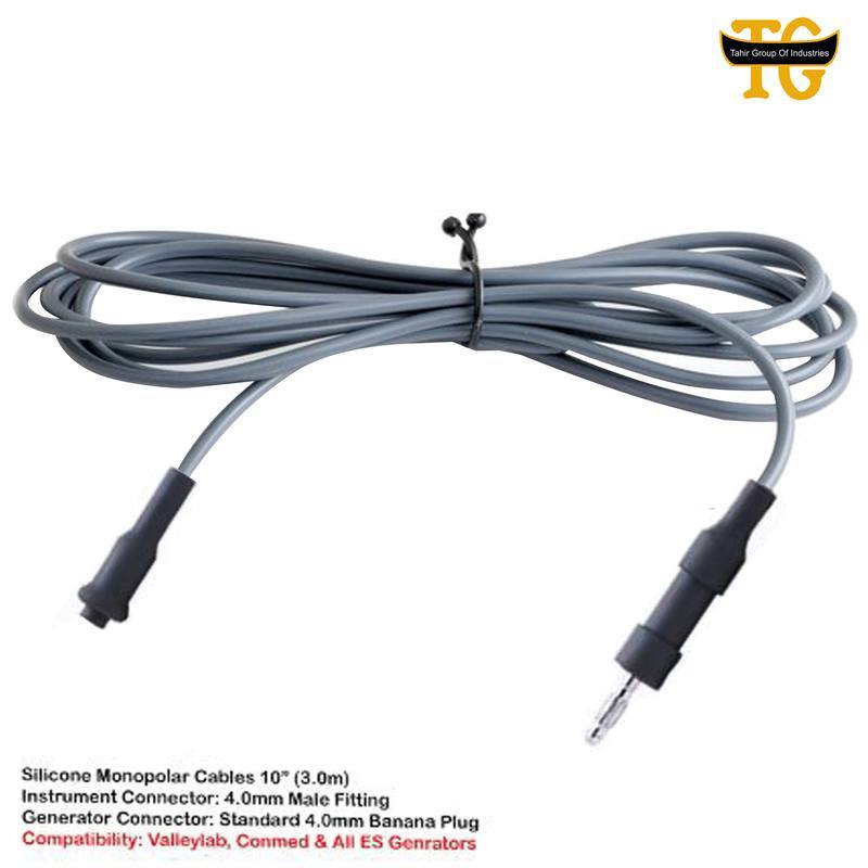 Silicone Monopolar Cable, electrosurgical instruments, TGI's own catalog photograph
