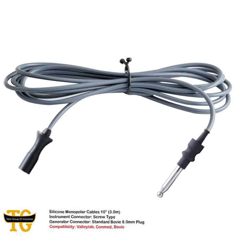 Silicone Monopolar Cable, electrosurgical instruments, TGI's own catalog photograph