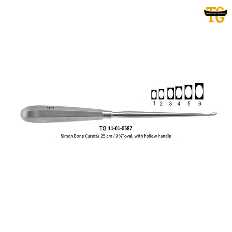 Simon Bone Curette, orthopedic instruments, TGI's own catalog photograph