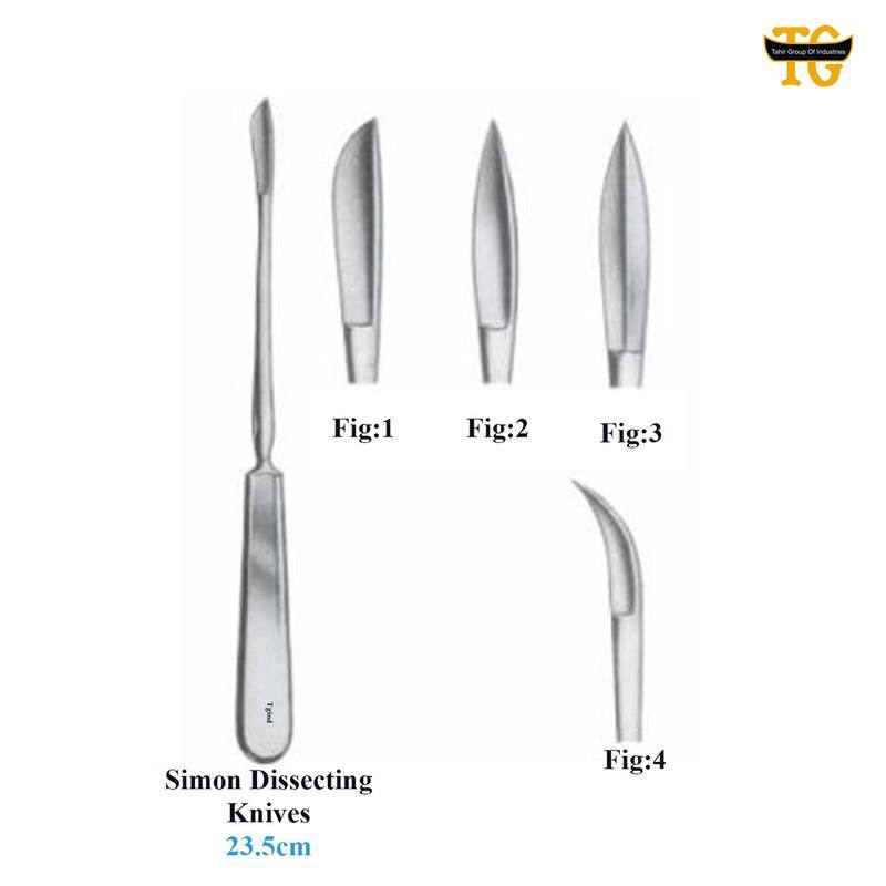 Simon Dissecting Knives, surgical instruments, TGI's own catalog photograph