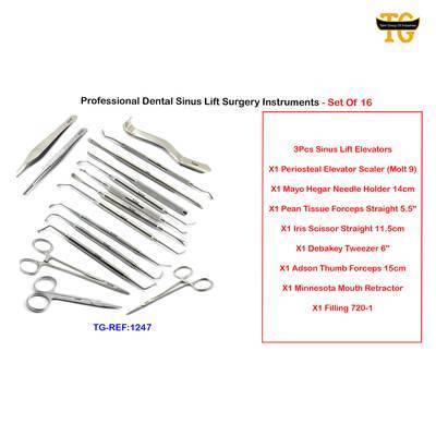Professional Dental Sinus Lift Surgery Instruments, dental instruments, TGI's own catalog photograph
