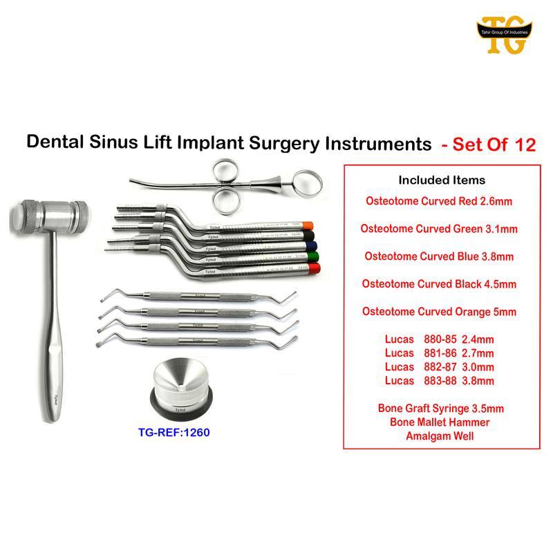 Dental Sinus Lift Implant Surgery Instruments, dental instruments, TGI's own catalog photograph