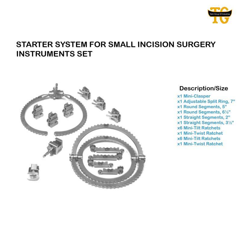 STARTER SYSTEM FOR SMALL INCISION SURGERY INSTRUMENTS SET, surgical instruments, TGI's own catalog photograph