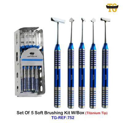 Set Of 5 Soft Brushing Kit W/Box (Titanium Tip), dental instruments, TGI's own catalog photograph