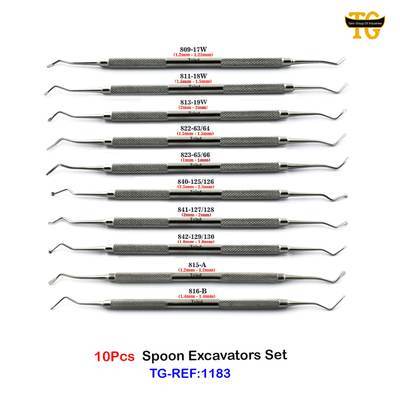 Spoon Excavator Set, dental instruments, TGI's own catalog photograph