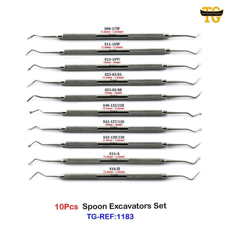 Spoon Excavator Set, dental instruments, TGI's own catalog photograph