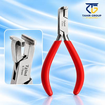 Step Plier Silicone Handle Red, dental instruments, TGI's own catalog photograph