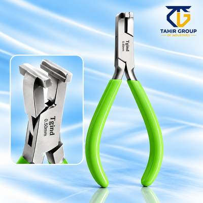 Step Plier Silicone Handle Green, dental instruments, TGI's own catalog photograph
