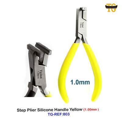 Step Plier Silicone Handle Yellow, dental instruments, TGI's own catalog photograph