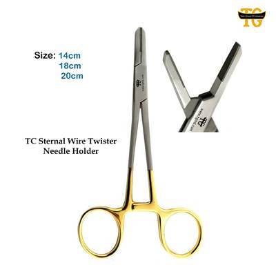 TC Sternal Wire Twister Needle Holder, surgical instruments, TGI's own catalog photograph