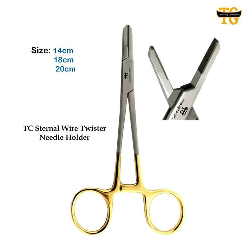 TC Sternal Wire Twister Needle Holder, surgical instruments, TGI's own catalog photograph
