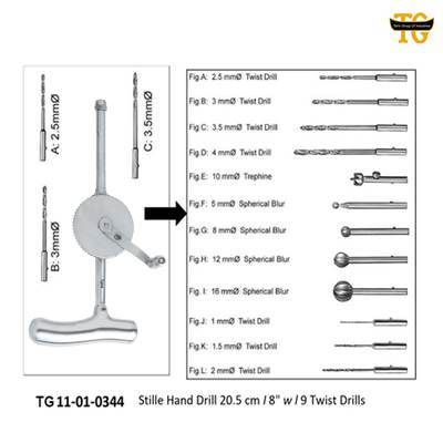 Stille Hand Drill, orthopedic instruments, TGI's own catalog photograph